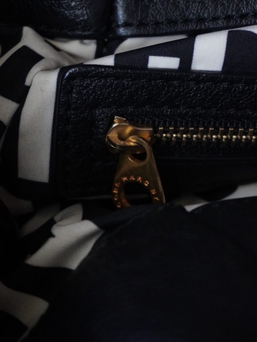 Marc by Marc Jacobs Black Leather Shoulder Bag with Gold Hardware - Picture 7 of 15